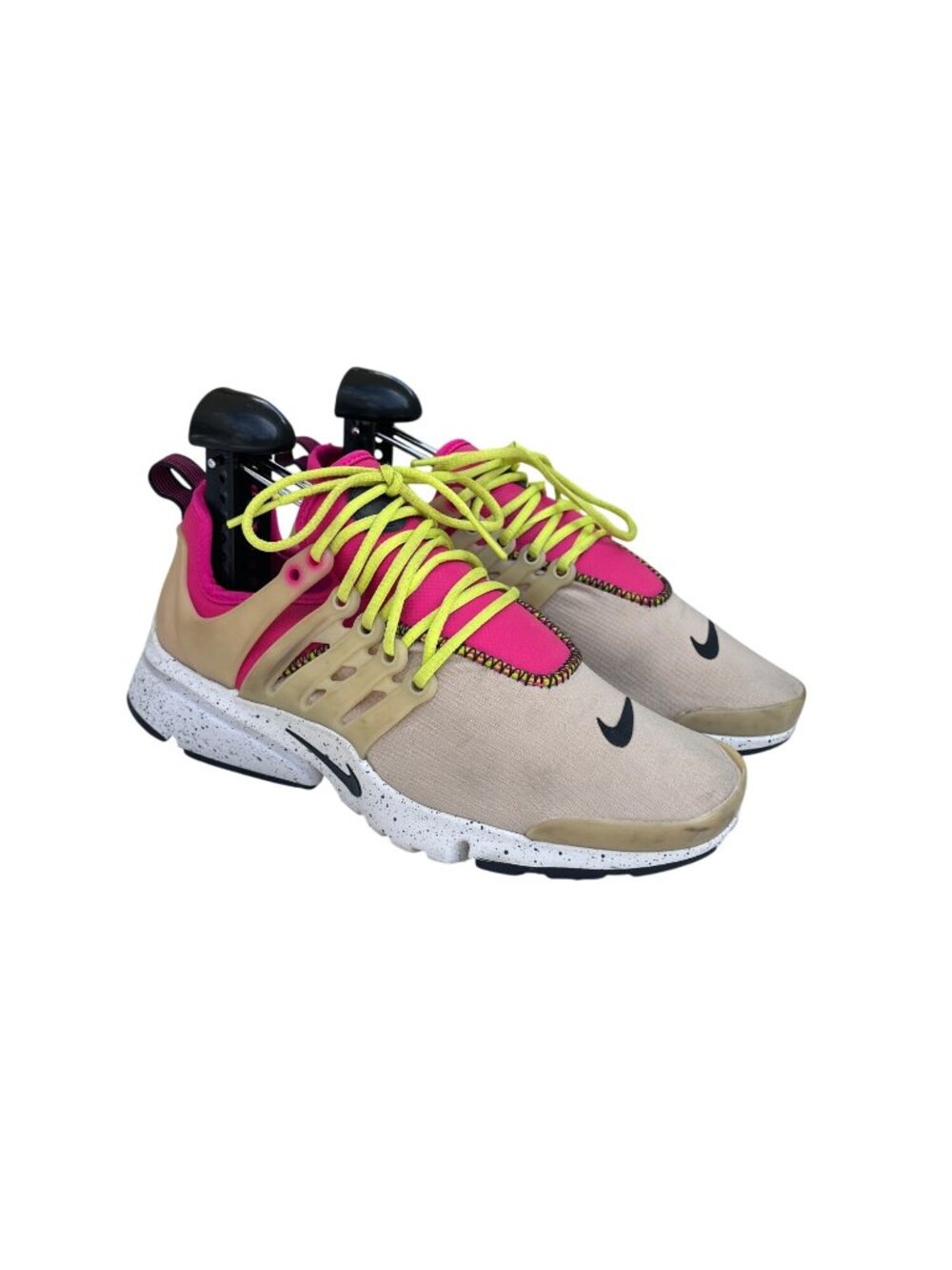 Nike Air Presto Beige Pink Neon Yellow Womens Running Shoes Size 7 - Picture 3 of 6